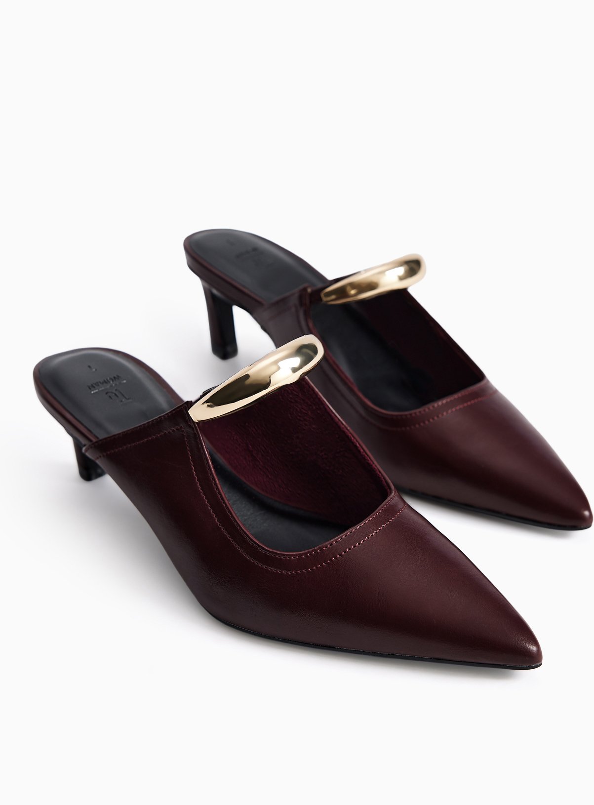Dark Red Heeled Mules 3 - Image 2 thumbnail